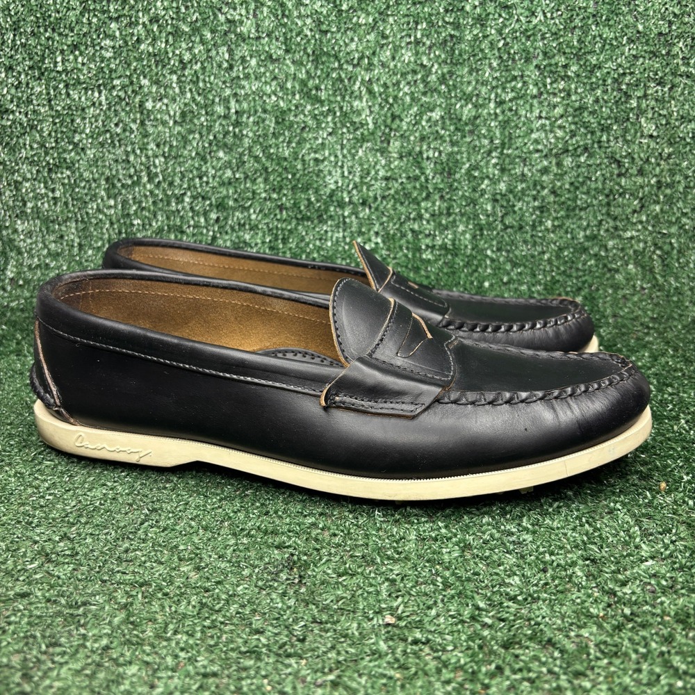 Canoos Tour 2.0 Penny Loafer Spiked Leather Golf Shoes Black Mens 10.5D USA Made